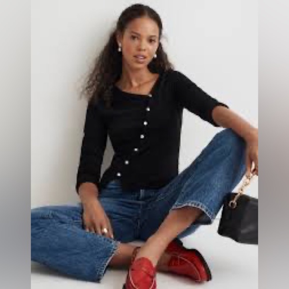 Asymmetrical Button-Front Cardigan